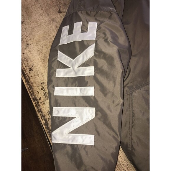 Vintage Nike Reversible Parka Block Letters Spellout Gray/green Black Large - Picture 2 of 8
